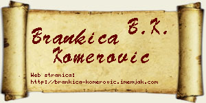 Brankica Komerović vizit kartica